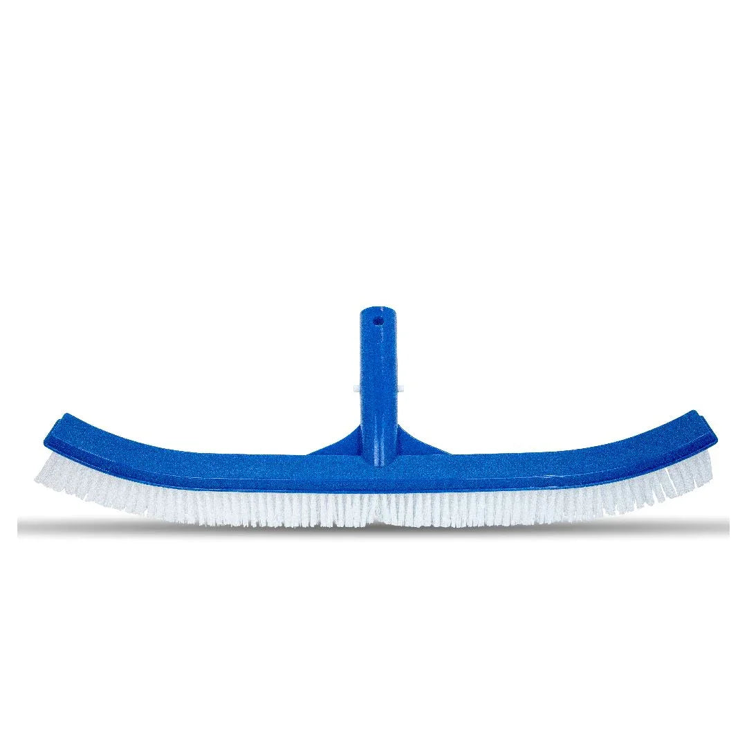 Mavi plastik saplı 46 cm havuz duvar fırçası beyaz sert kıllarla