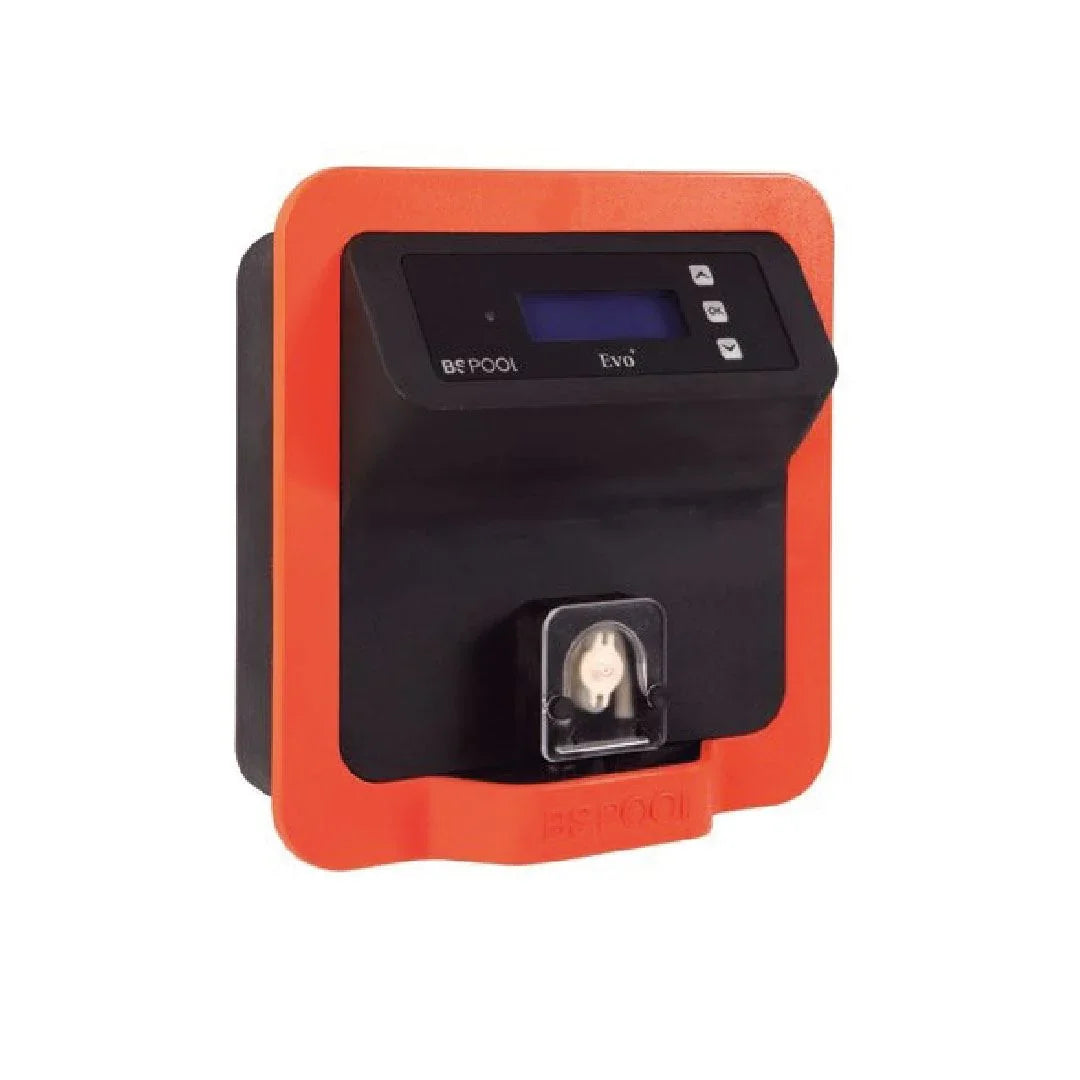 BS Pool marka havuz suyu pH kontrol sistemi, turuncu siyah panel ve dijital ekranlı
