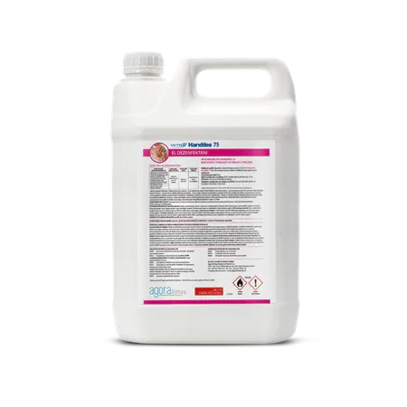 5 litrelik WTR Handdes 75 alkollü sıvı el dezenfektanı beyaz plastik bidon