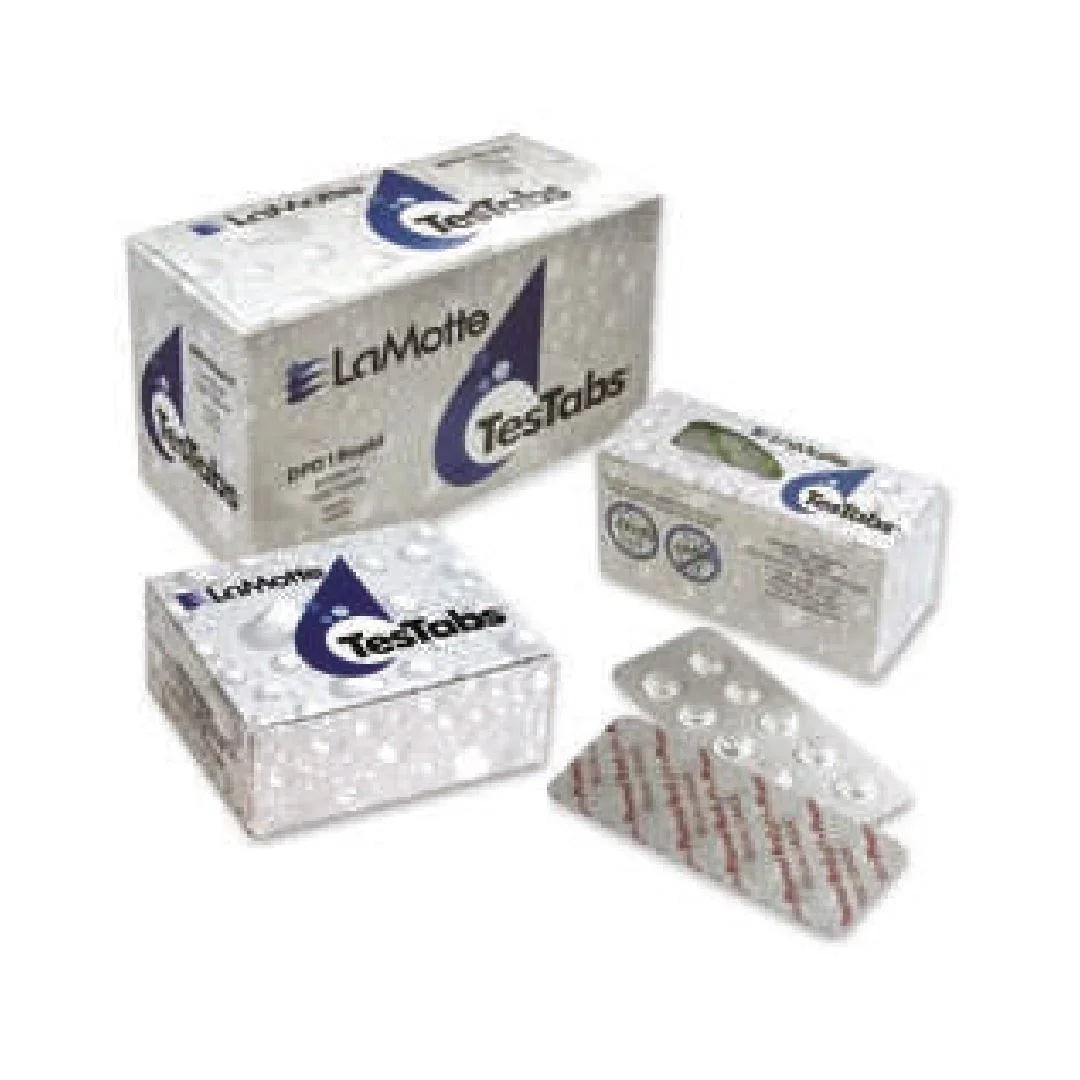 LaMotte TestTabs toplam klor ölçüm hapı 100'lü kutular ve blister ambalaj