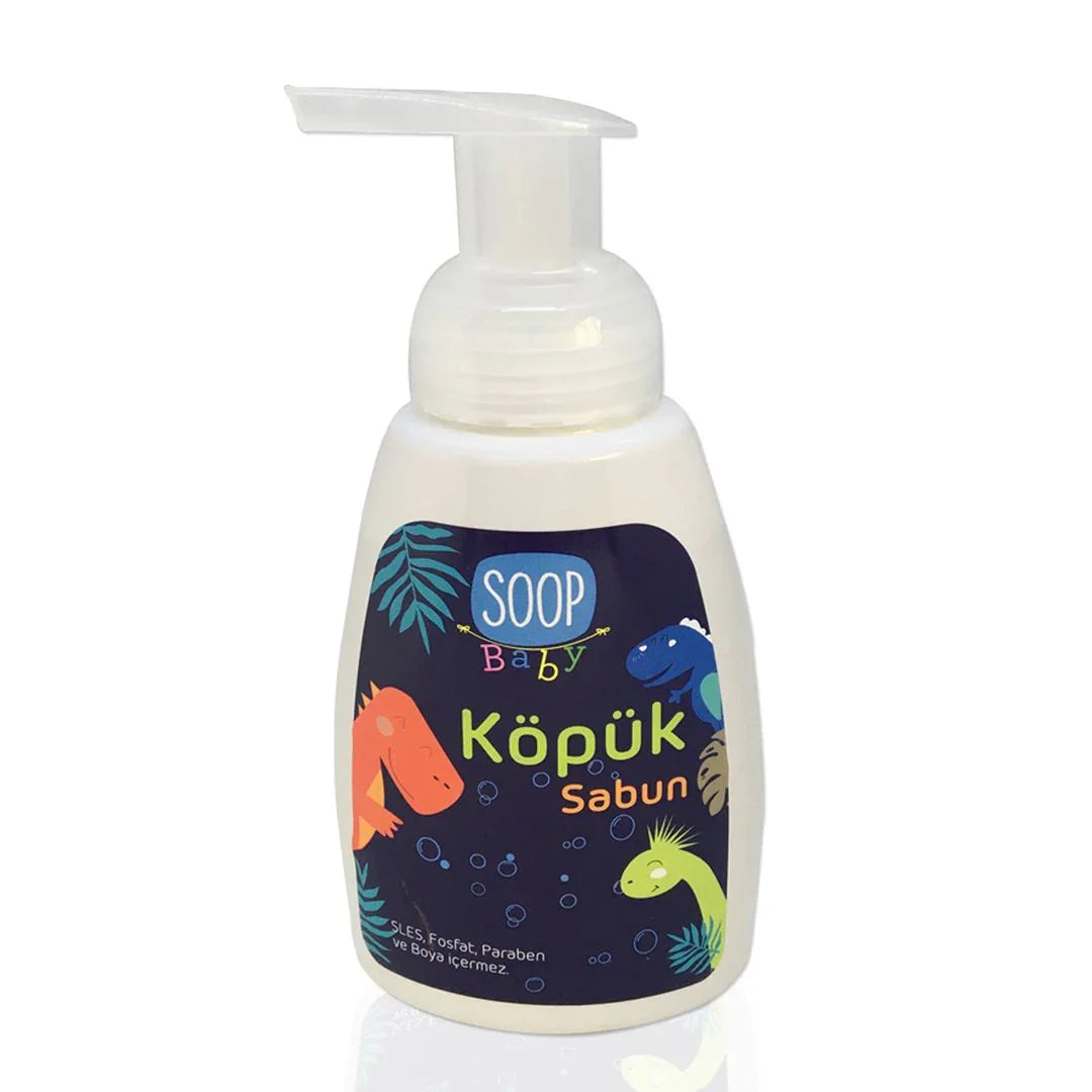 Soop Baby köpük sabun şişesi, sevimli dinozor temalı çocuk sabunu, parfümsüz
