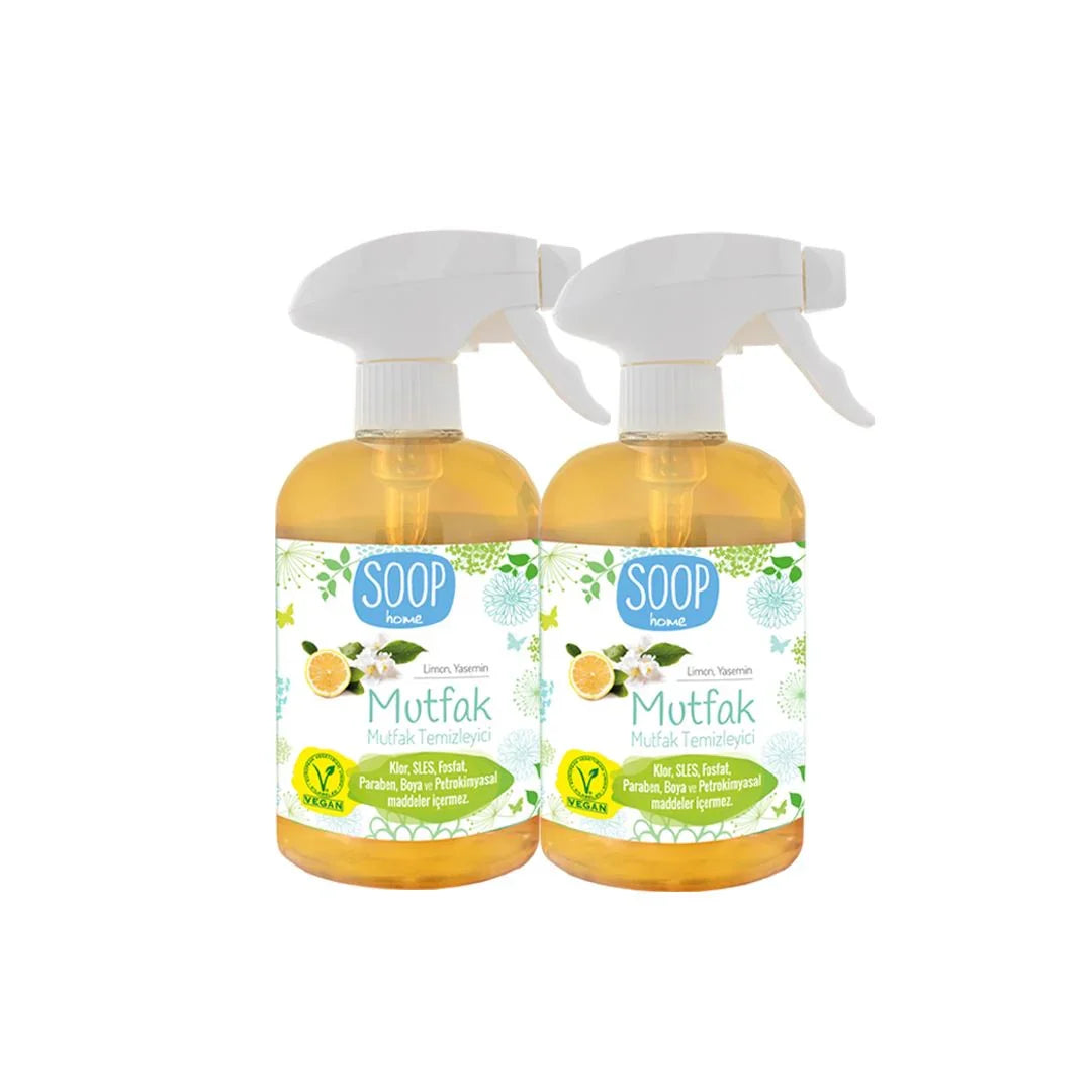 SOOP home limon yasemin kokulu mutfak temizleyici 500 ml 2'li sprey şişe paketi