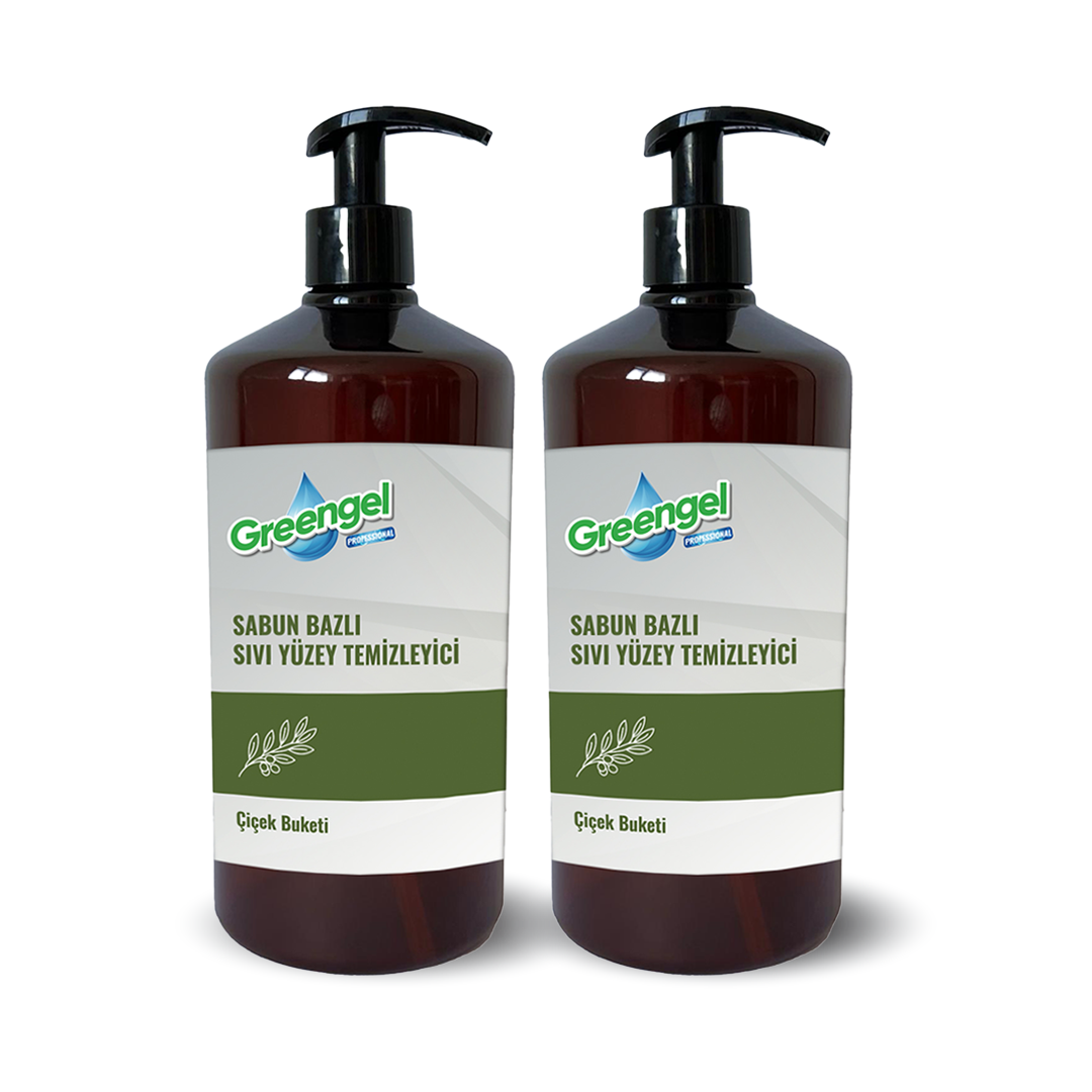 Greengel Sabun Bazlı Sıvı Yuzey Temizleyici- Çiçek Buketi- 1L- 2'li Paket -