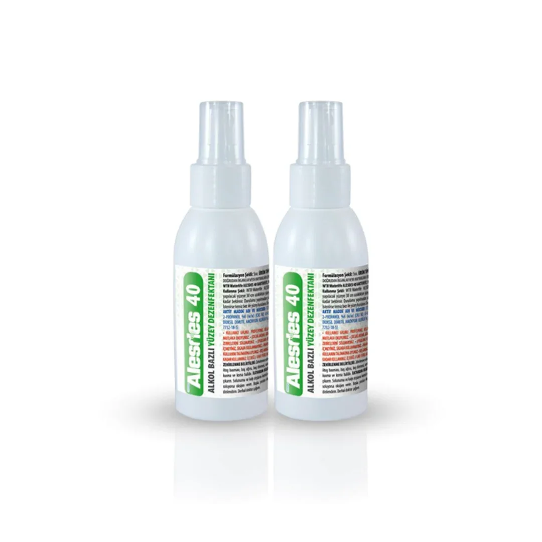 Alseries 40 alkol bazlı yüzey dezenfektanı 100 ml sprey şişe 2'li paket