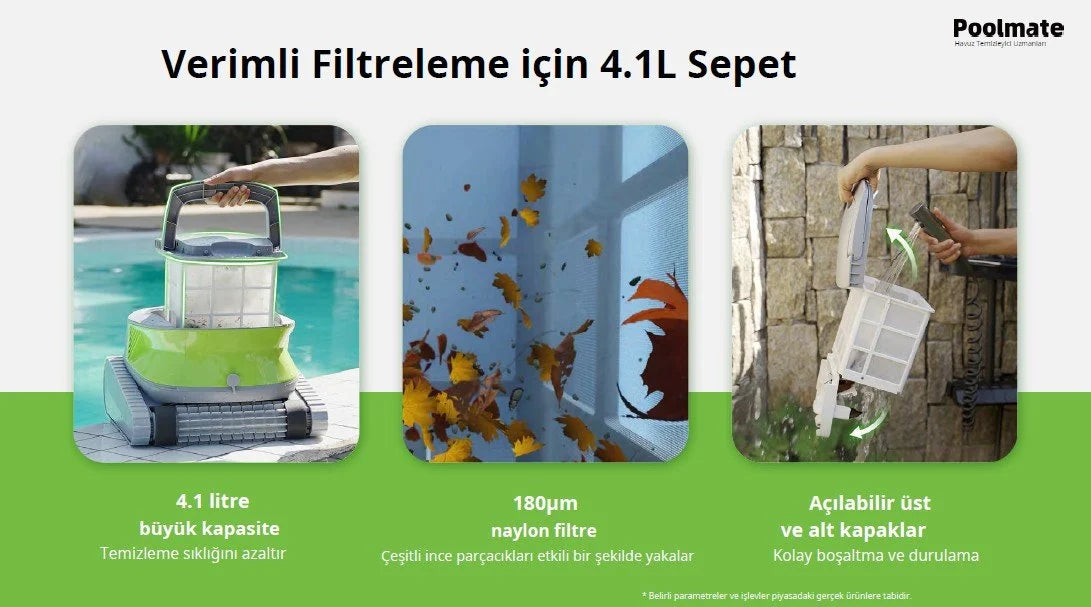 Poolmate DT B Kablosuz Havuz Temizleme Robotu