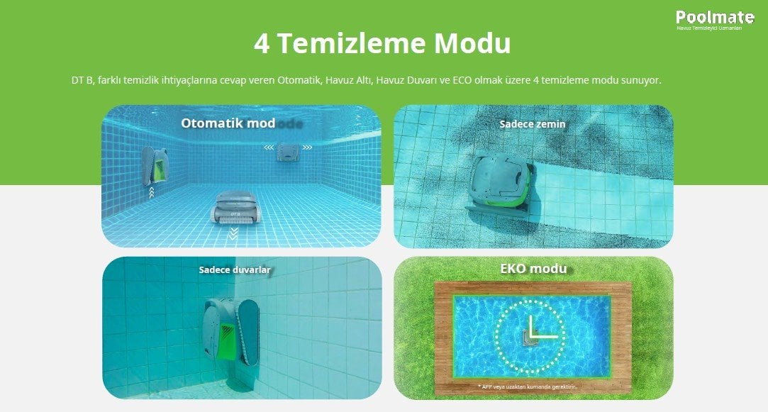 Poolmate DT B Kablosuz Havuz Temizleme Robotu