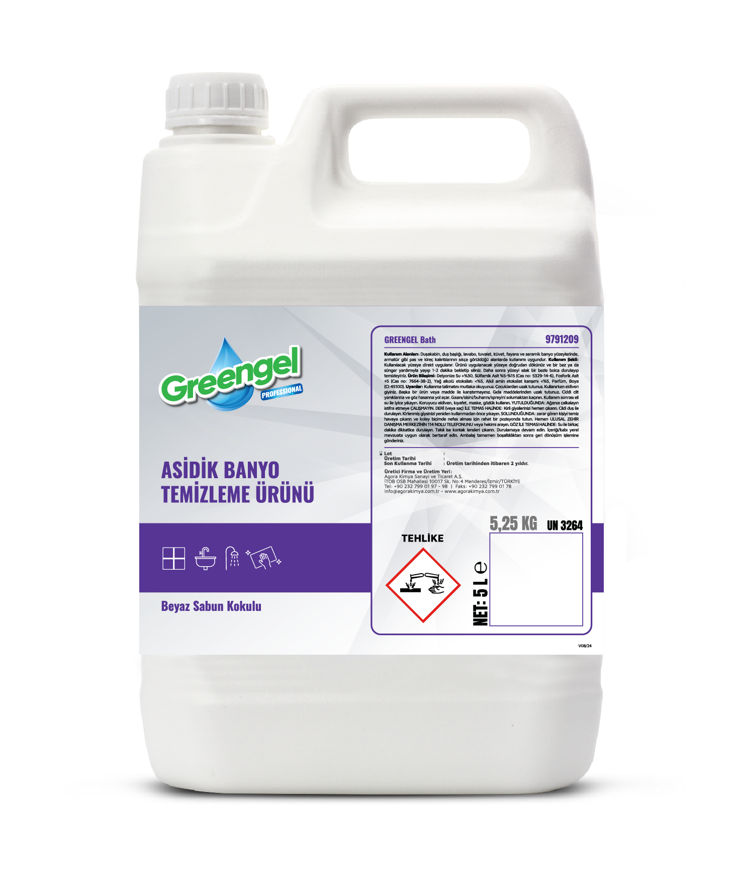 Greengel Bath -Asidik Banyo Temizleyeci 5L