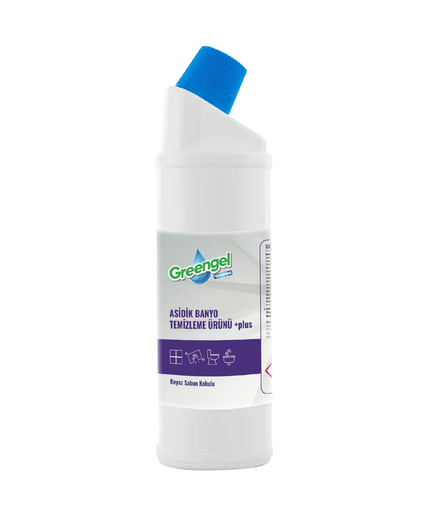 Greengel Asidik Banyo Temizleme Ürünü plus white soap scented acidic bathroom cleaner bottle