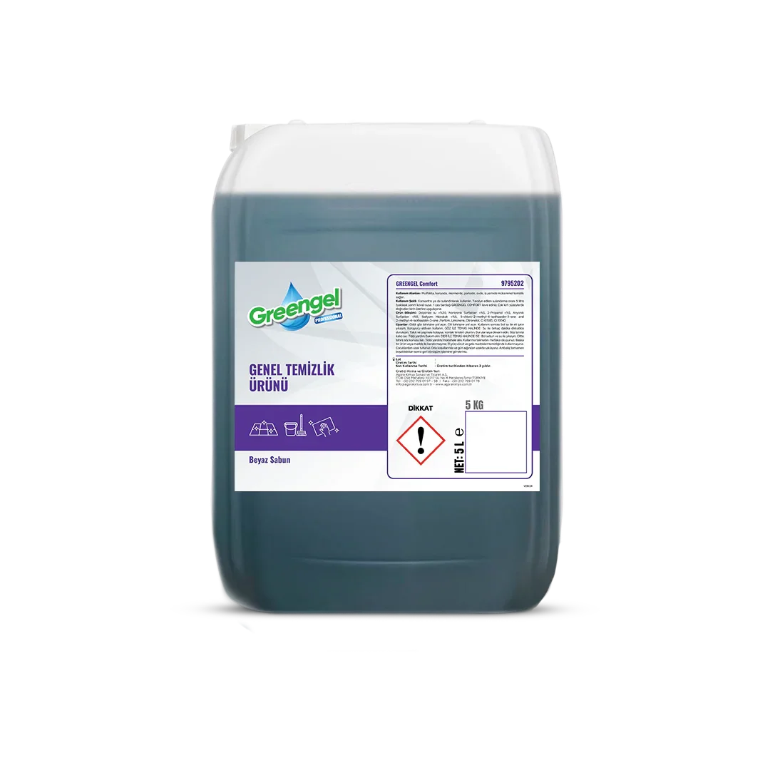 5 litre GREENGEL Comfort genel temizlik ürünü beyaz sabun sıvı deterjan kabı