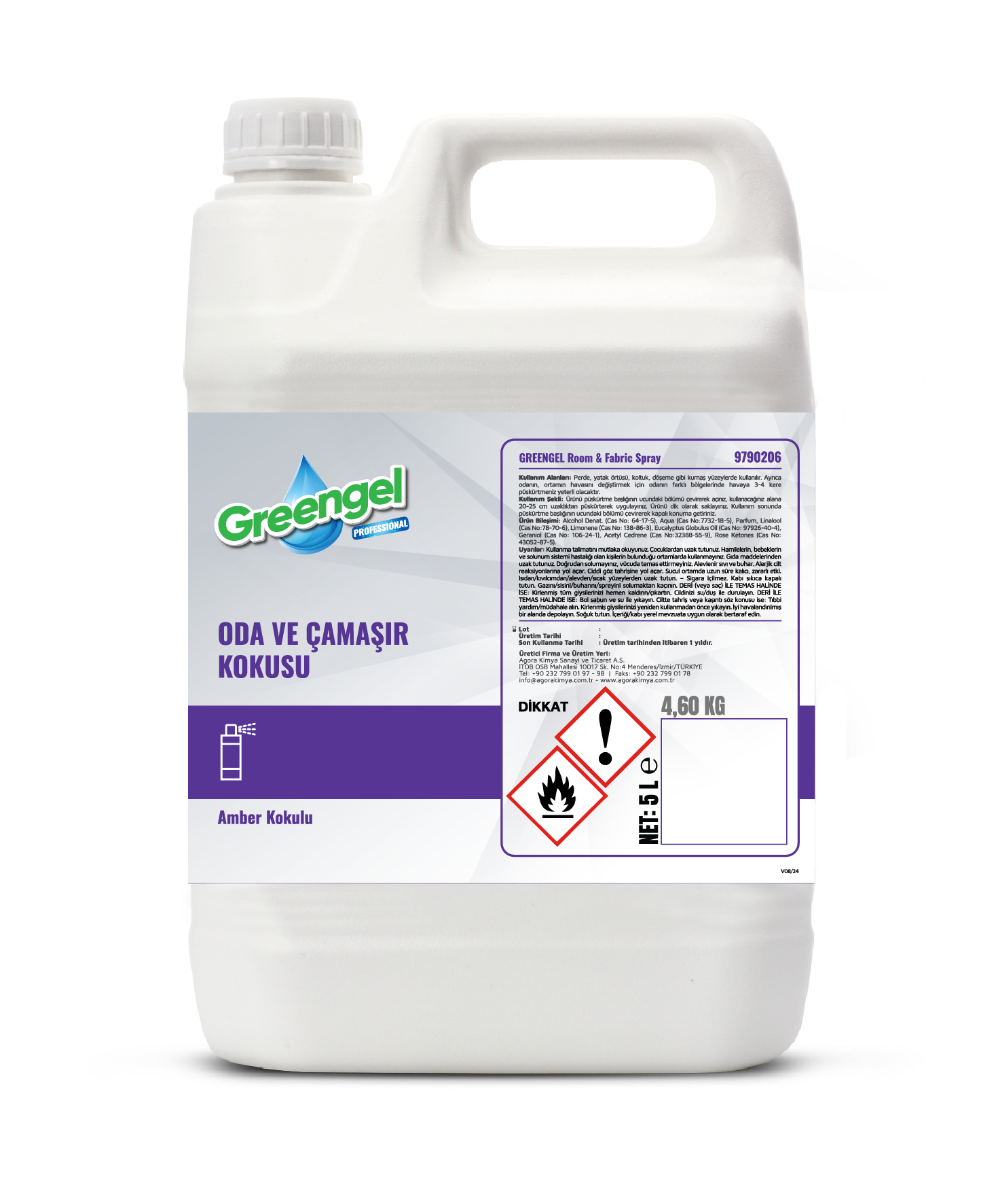 Greengel Oda ve Kumaş Kokusu 5L – Amber / Çiçek Buketi Kokulu