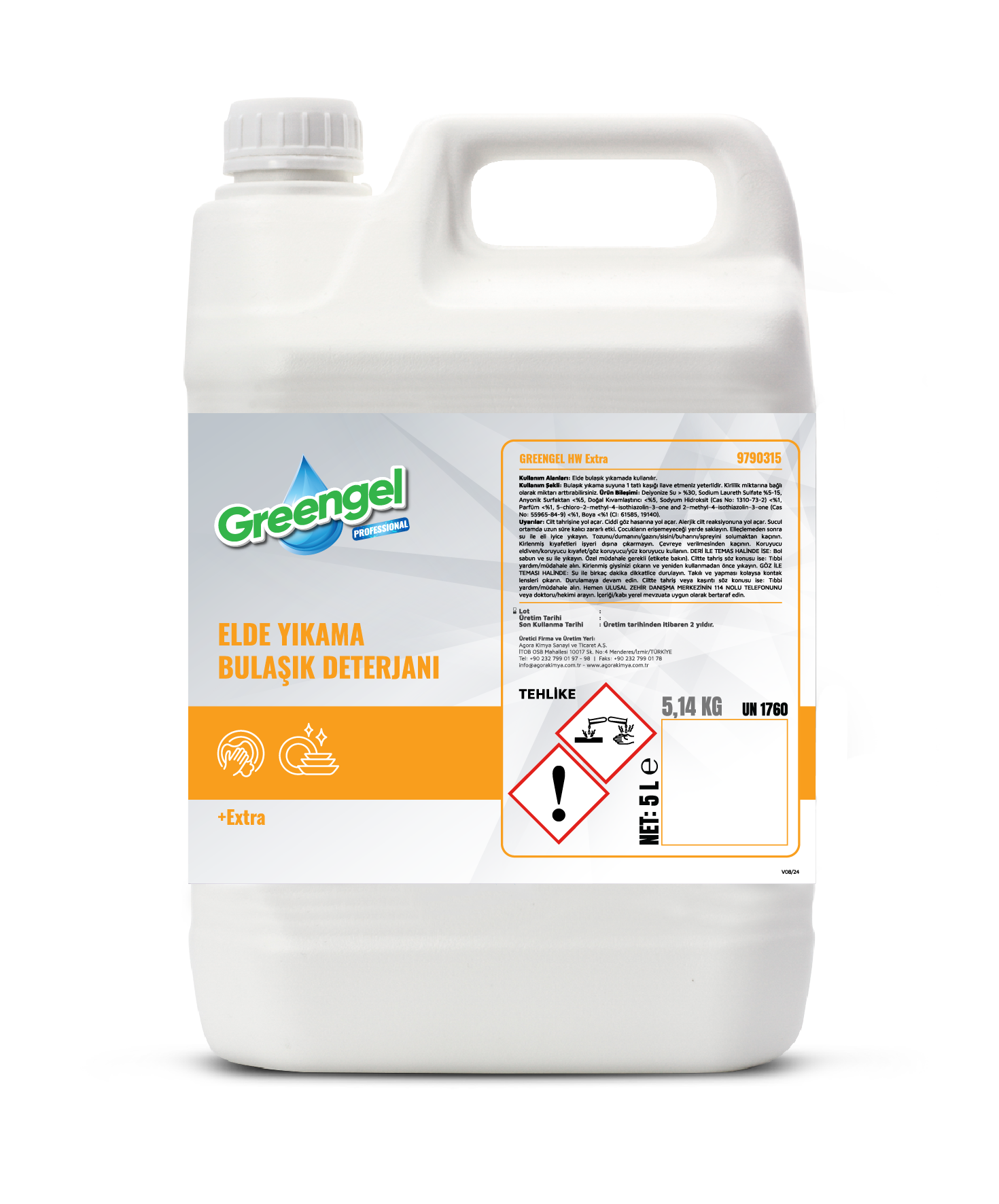 Greengel HW Extra Elde Yıkama Bulaşık Deterjanı 5L