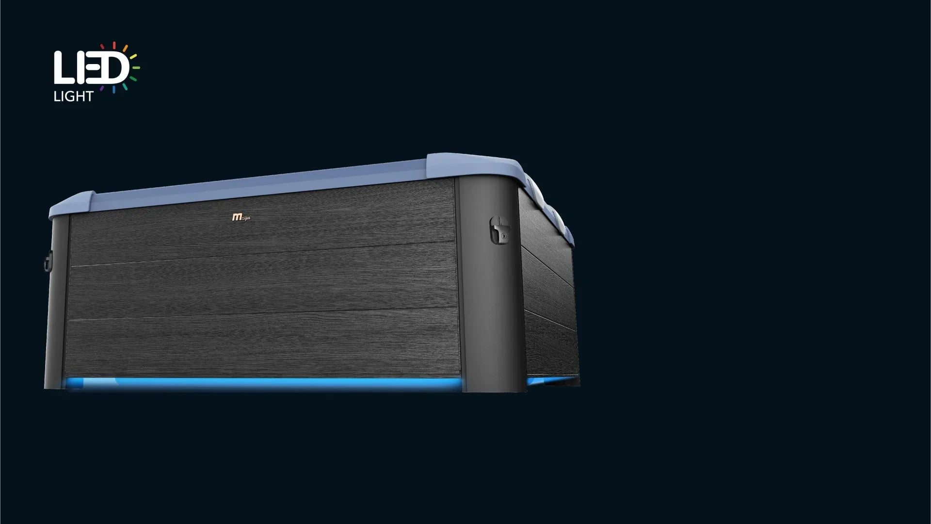 MSPA spa küvet, LED ışık şeritleriyle aydınlatılmış modern dış panel tasarımı