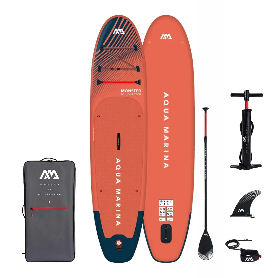 Turuncu Aqua Marina Monster şişme SUP paddle board, kürek, pompa, fin ve taşıma çantası