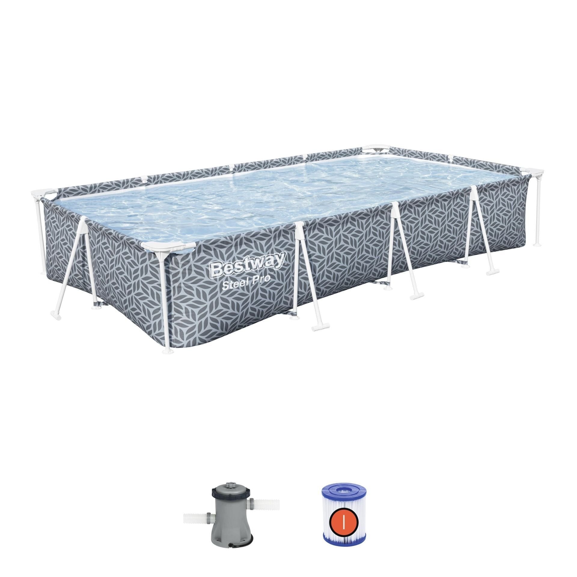 Steel Pro® 12' x 6'7'' x 26''/3.66m x 2.01m x 66cm Pool Set