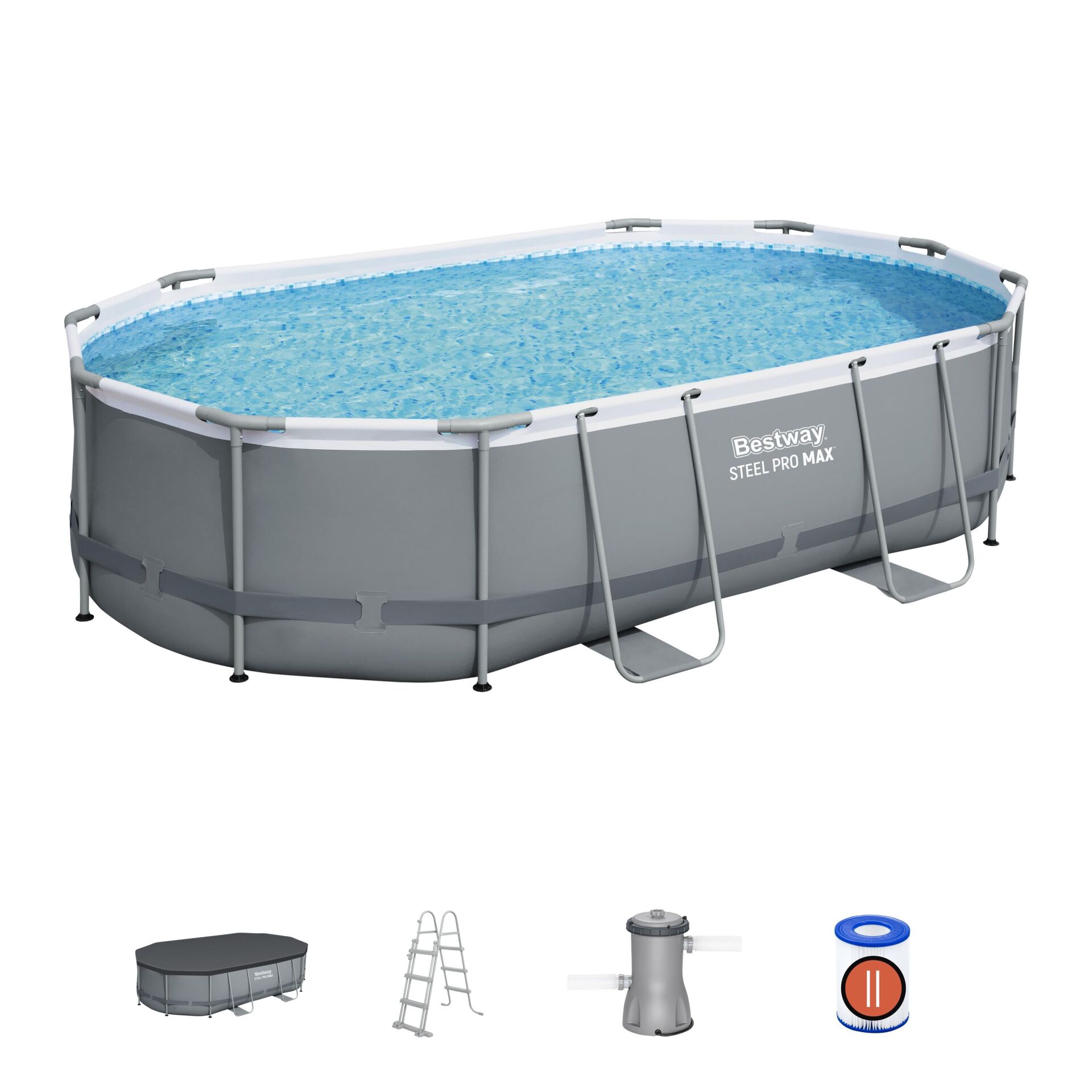 Bestway® 56448 Power Steel™ Prefabrik Yer Üstü Havuz Seti 4,88 m x 3,05 m x 1,07 m