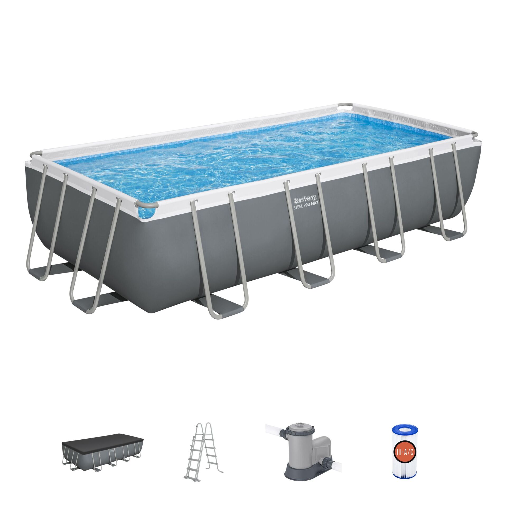 Bestway® 56465 Steel Pro MAX™ Prefabrik Yer Üstü Havuz Seti 5,49 m x 2,74 m x 1,22 m