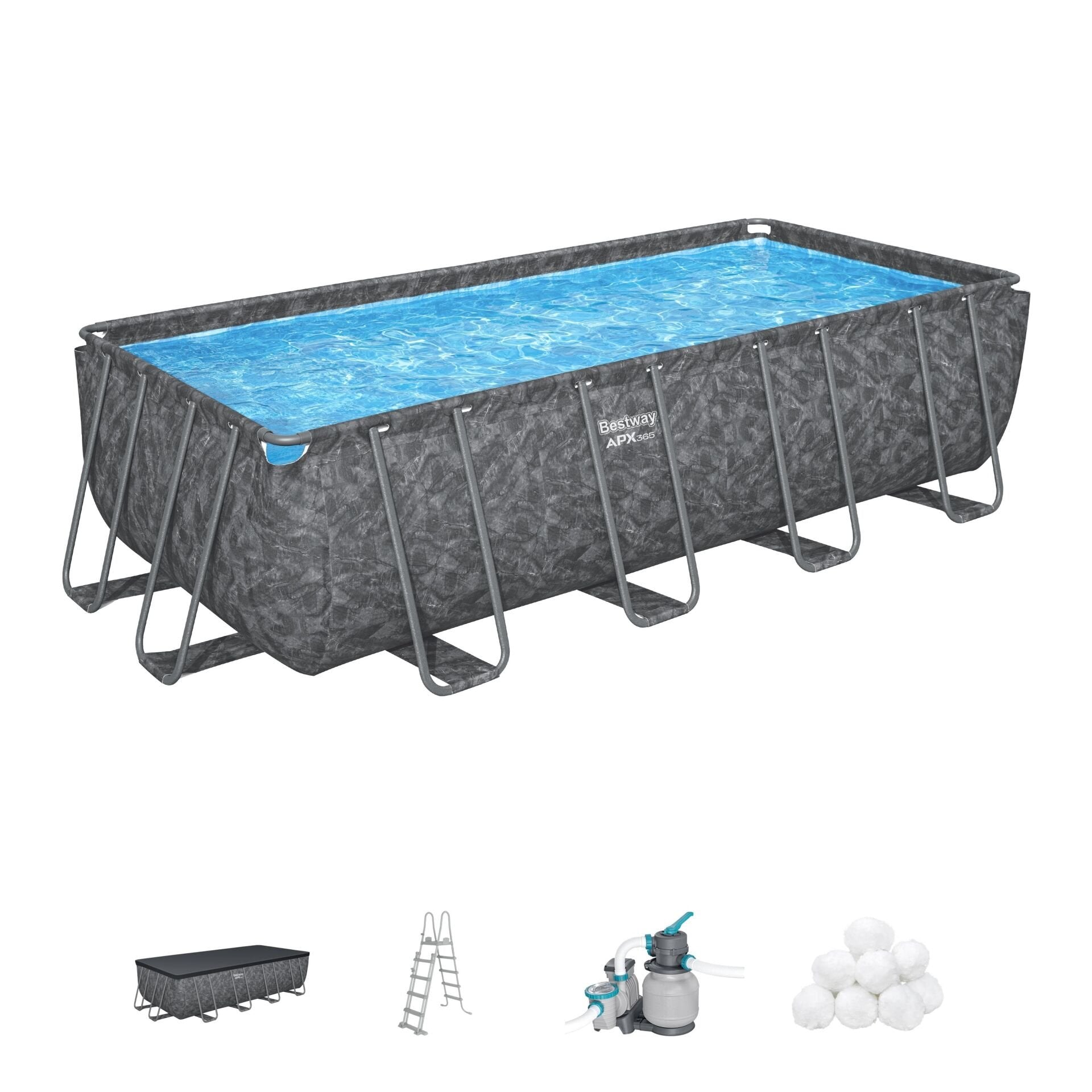 Bestway® APX 365™ 561KA Dikdörtgen Prefabrik Havuz Seti 5,49 m x 2,74 m x 1,32 m