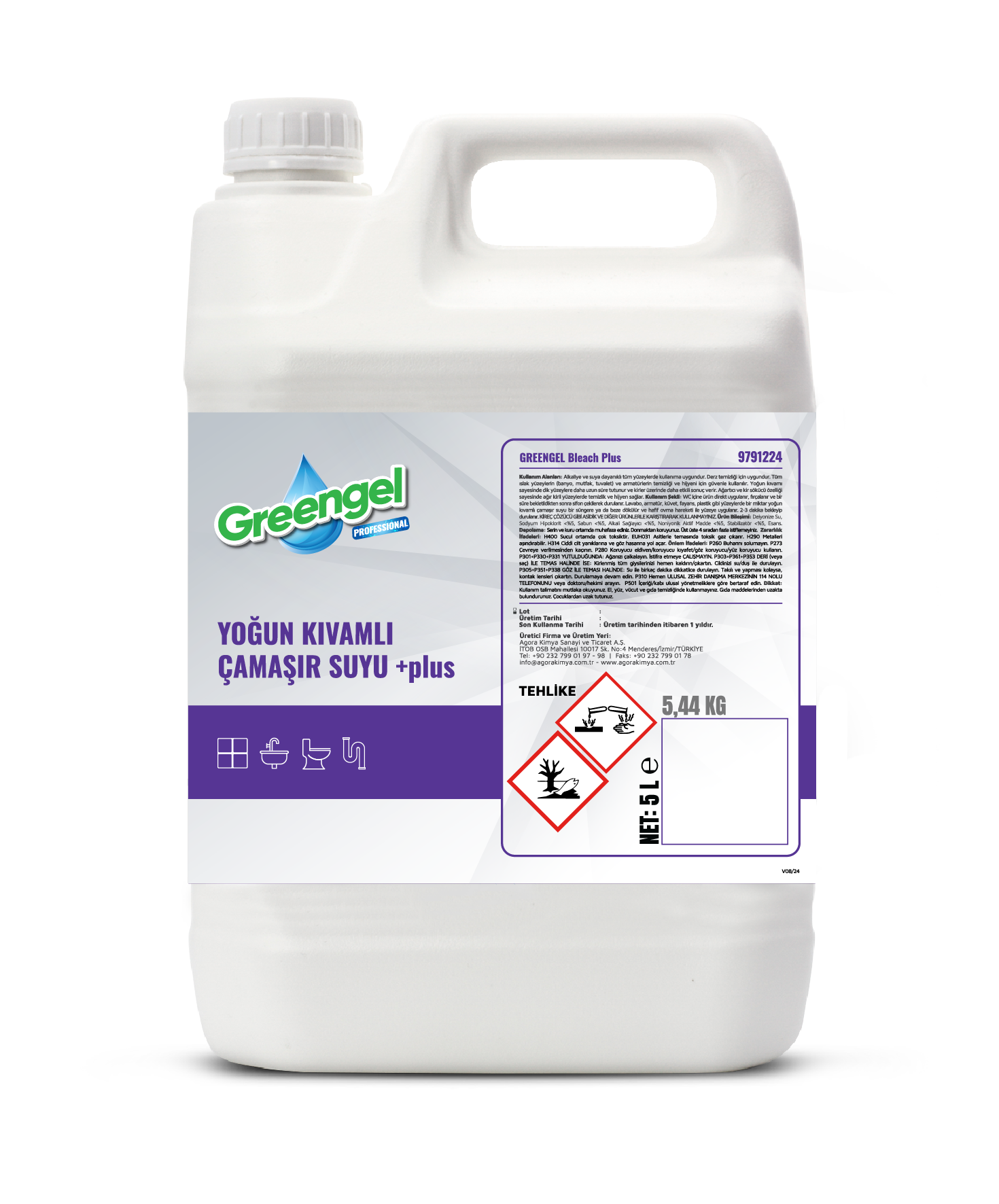 Greengel Bleach Plus-Yoğun Kıvamlı Çamaşır Suyu 5L