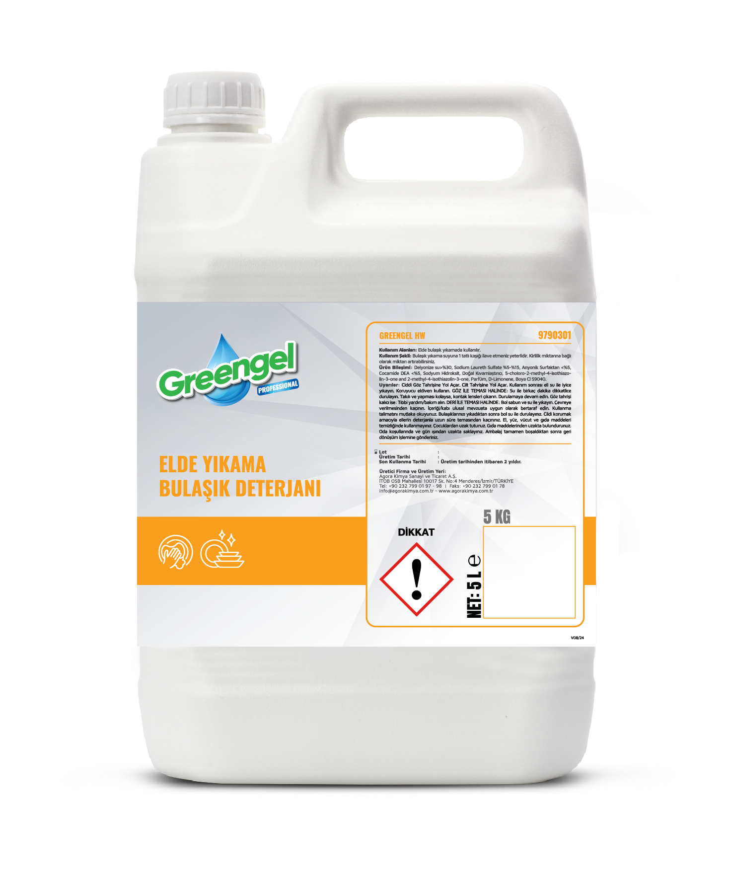Greengel HW Elde Yıkama Bulaşık Deterjanı 5L