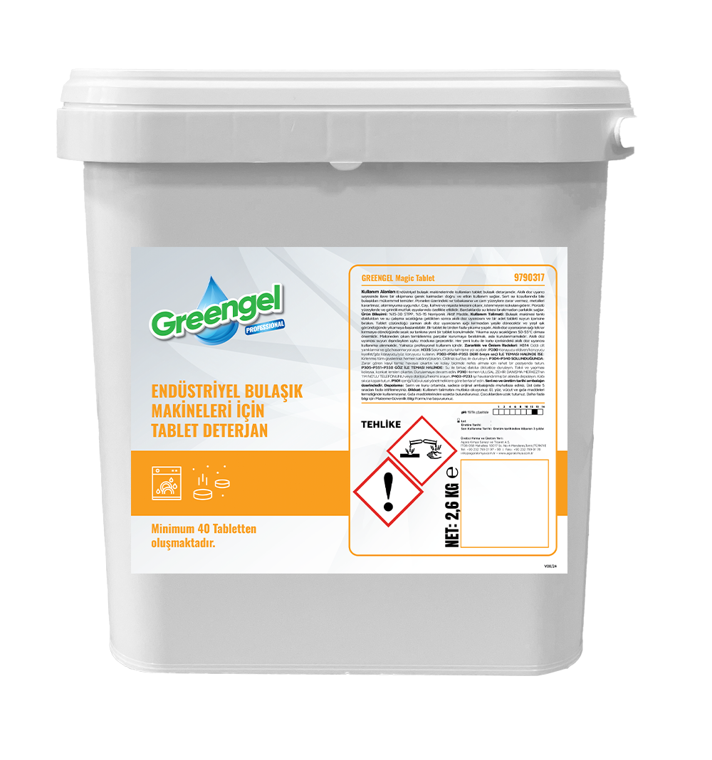 Greengel Magic Tablet- Tablet Bulaşık Makinesi Deterjanı 2,6 Kg (40 Tablet)