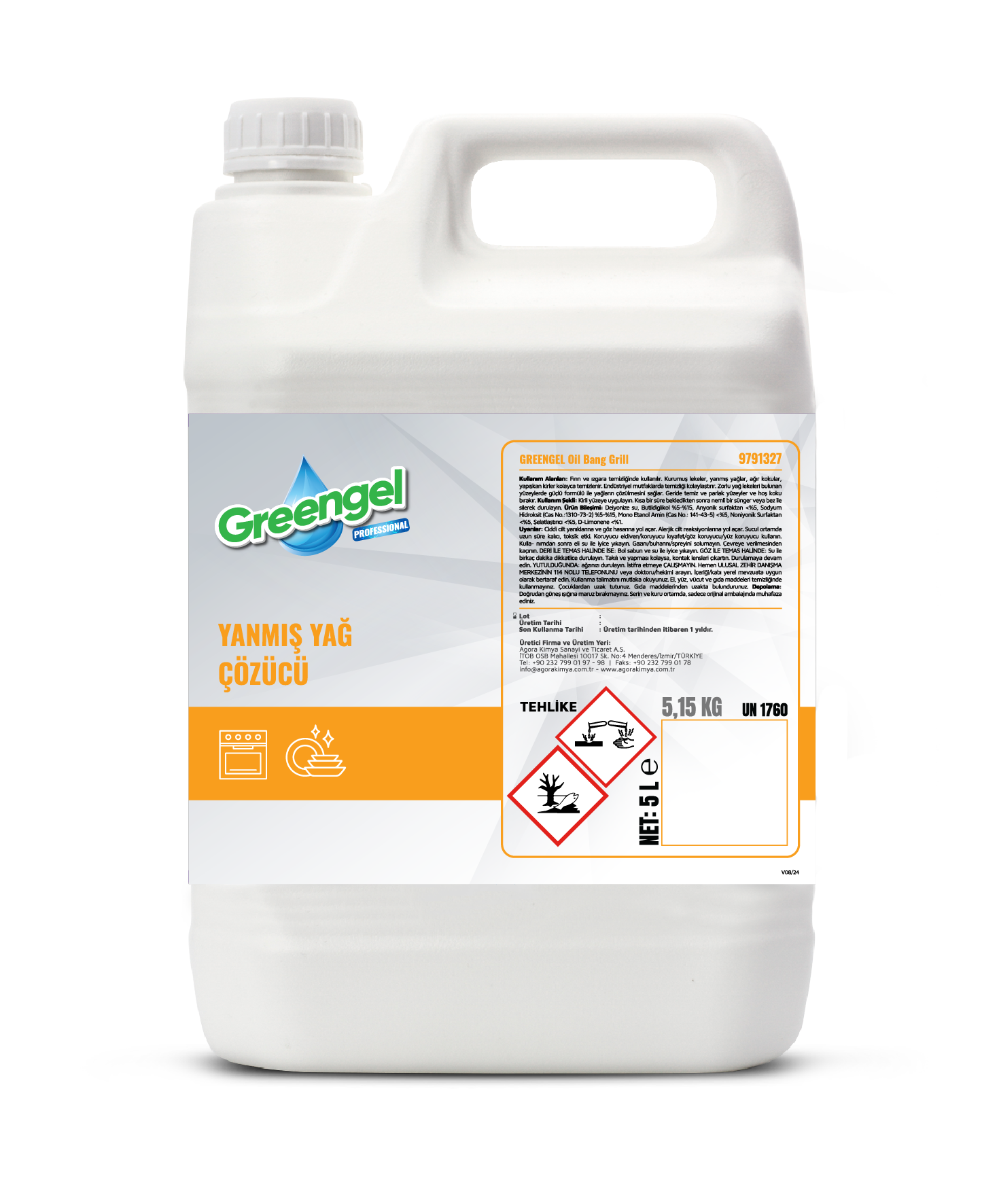 Greengel Oil Bang Grill 5 L- Yanmış Yağ Çözücü