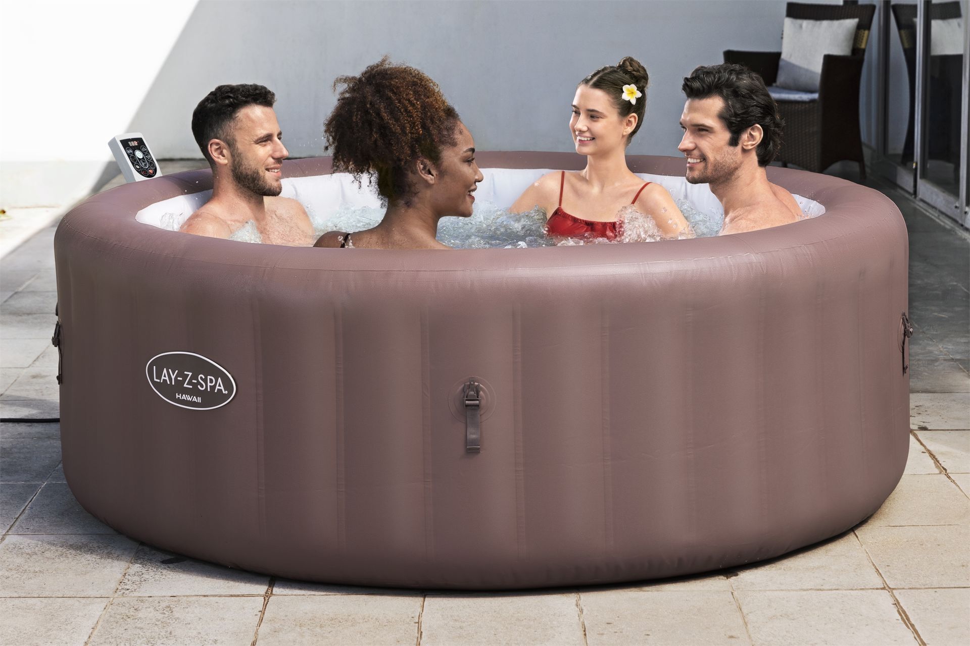Lay-Z-Spa® 6001G Hawaii Smart AirJet™ Enerji Tasarruflu Şişme Spa Havuzu, Mobil Uygulama Kontrollü, 4-6 kişilik