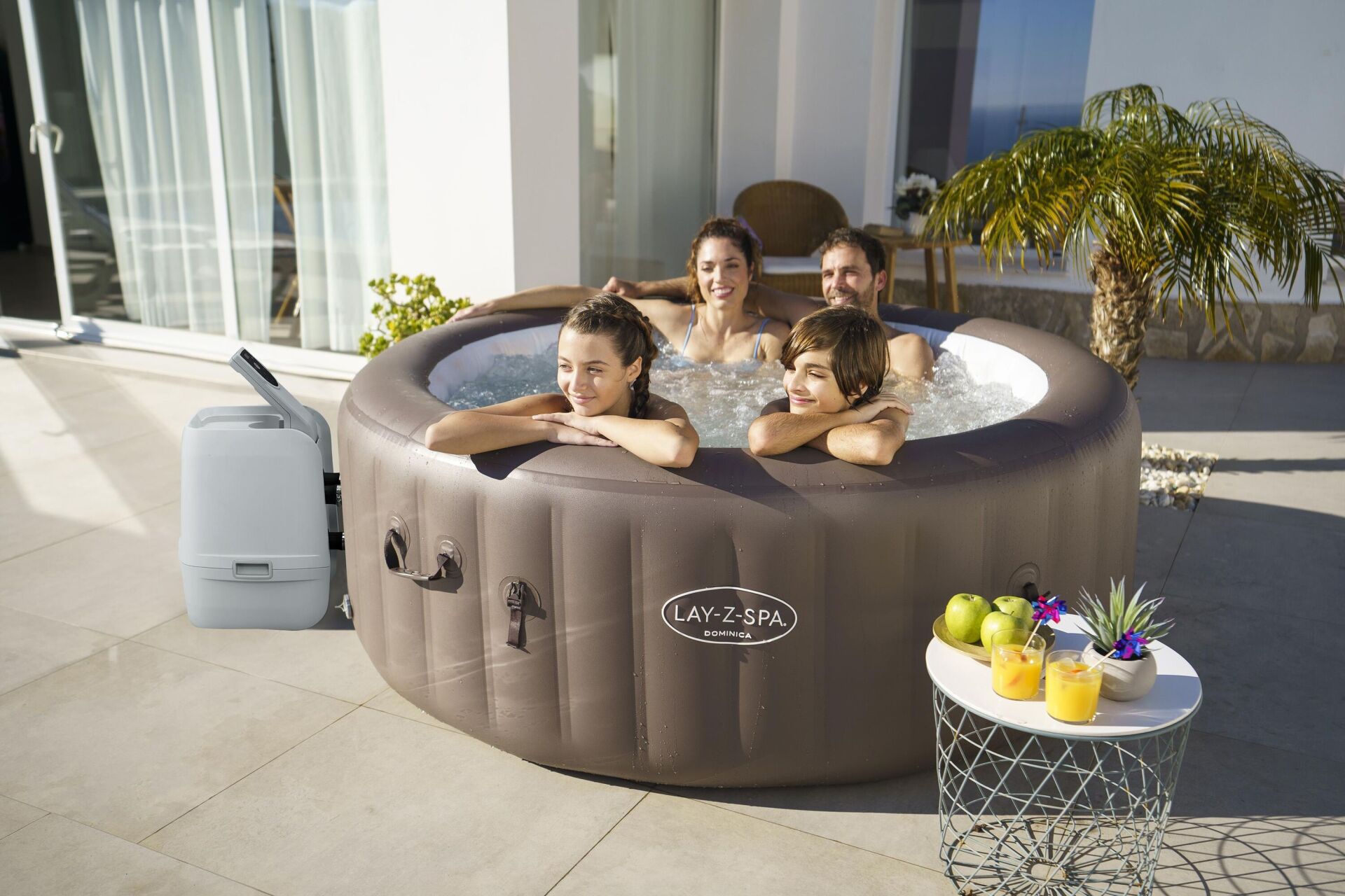 Lay-Z-Spa® Dominica Smart HydroJet™ 6001S Enerji Tasarruflu Şişme Spa Havuzu, Mobil Uygulama Kontrollü, 4-6 kişilik