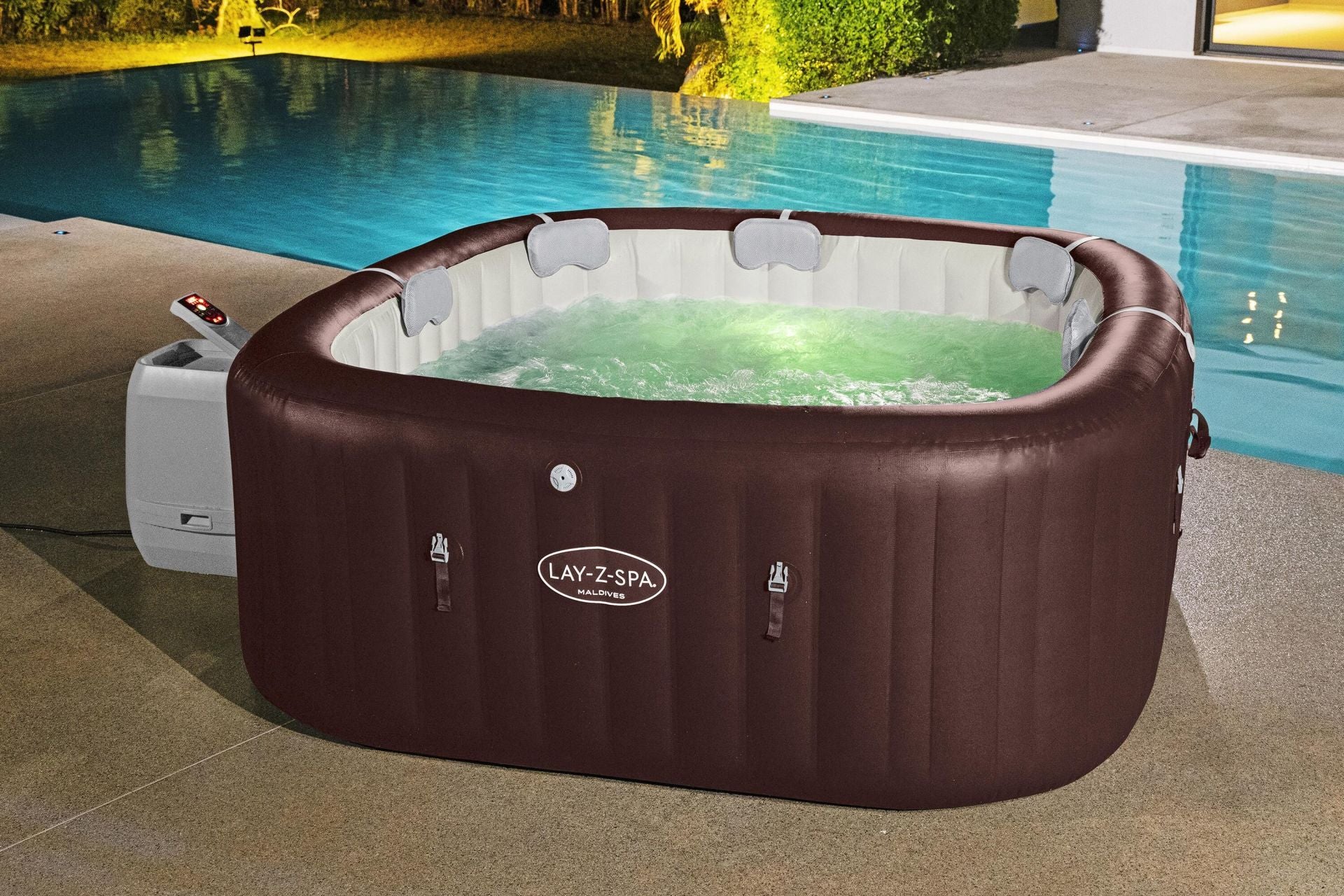 Lay-Z-Spa® Maldives Smart HydroJet Pro™ 6001U Enerji Tasarruflu Şişme Spa Havuzu, Mobil Uygulama Kontrollü, 5-7 kişilik