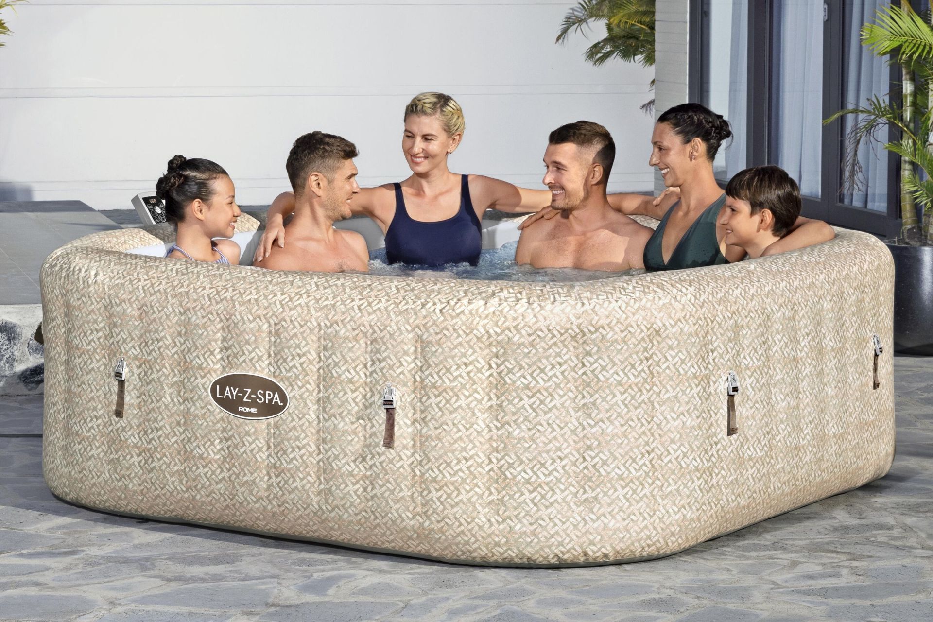 Lay-Z-Spa® Rome Smart AirJet™ 6001M Enerji Tasarruflu Şişme Spa Havuzu, Mobil Uygulama Kontrollü, 5-7 kişilik