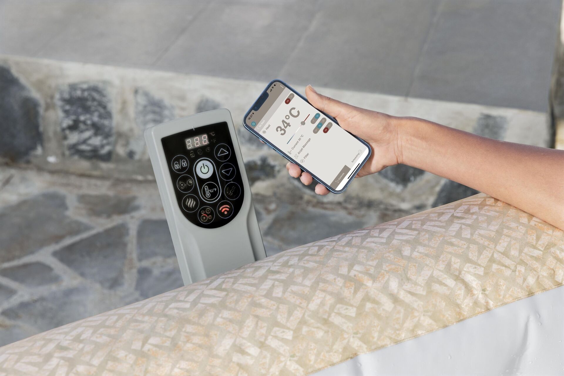 Lay-Z-Spa® Rome Smart AirJet™ 6001M Enerji Tasarruflu Şişme Spa Havuzu, Mobil Uygulama Kontrollü, 5-7 kişilik
