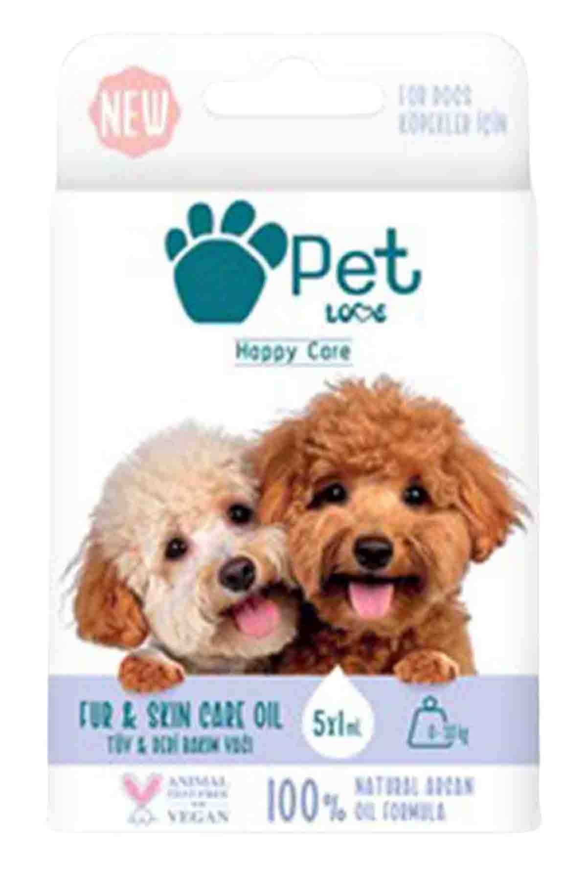 Pet Love Doğal Argan Yağlı 0–10 kg Köpekler İçin Tüy Bakım Yağı 5×1 ml