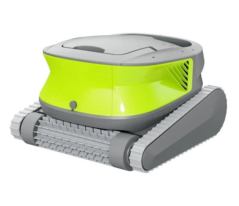 Kablosuz havuz temizliği için yeşil-gri pilli robot süpürge makinesi