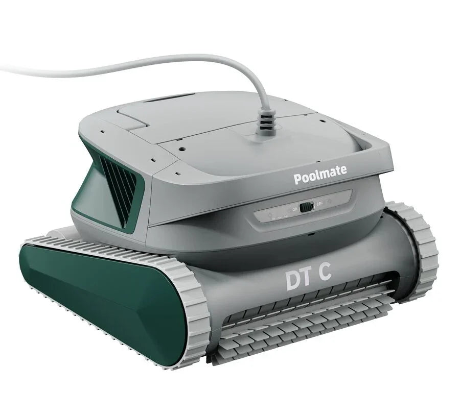 Gri ve yeşil renkli Poolmate DT C kablolu havuz temizleme robotu