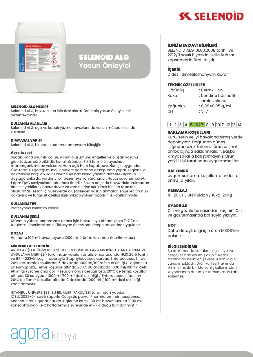 Selenoid Alg 10L/20L Yosun Önleyici