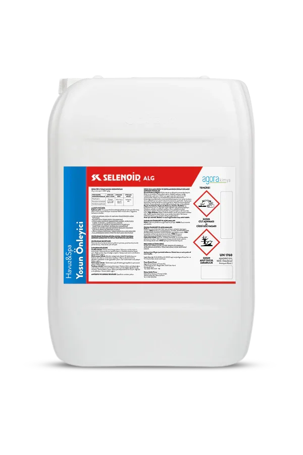 Selenoid ALG yosun önleyici kimyasal 10L plastik bidon, havuz ve spa kullanımı için
