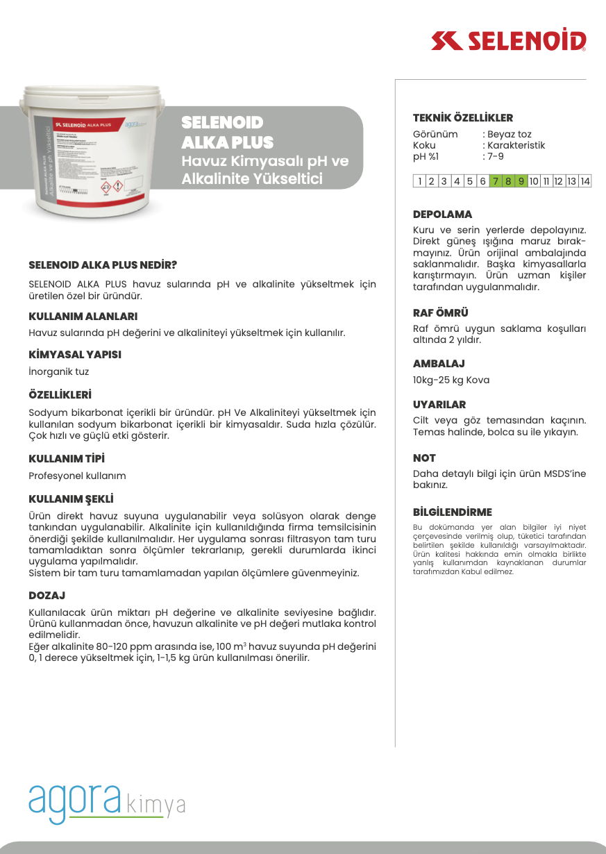 Selenoid Alka Plus - 10/25 KG - pH ve Alkanite Yükseltici