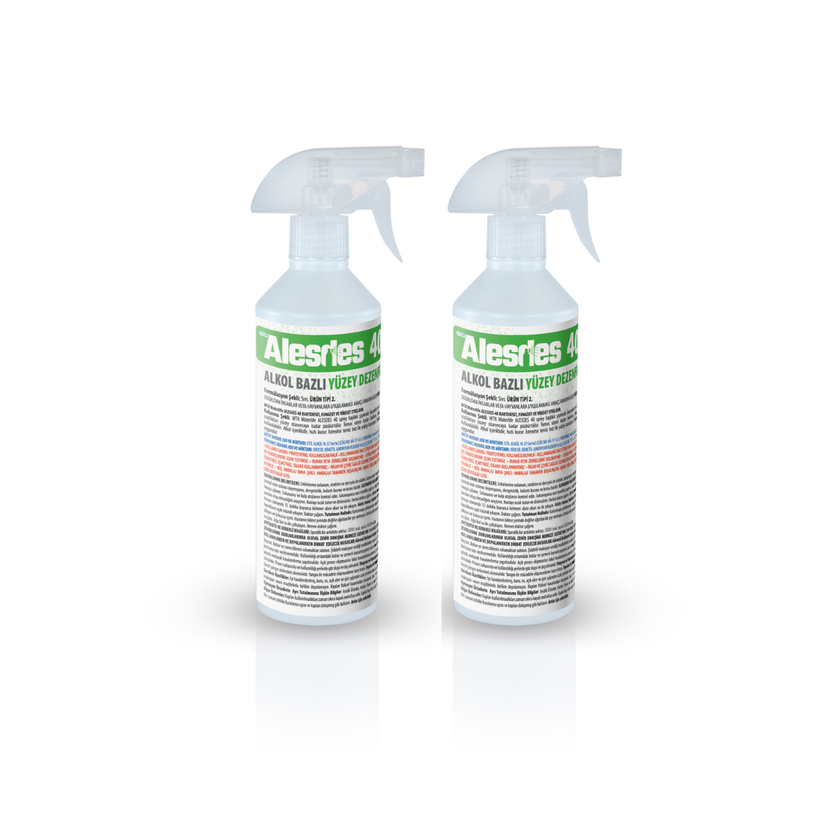 WTR Alesdes 40 Alkol Bazlı Yüzey Dezenfektanı 500 ml - 2'li Paket