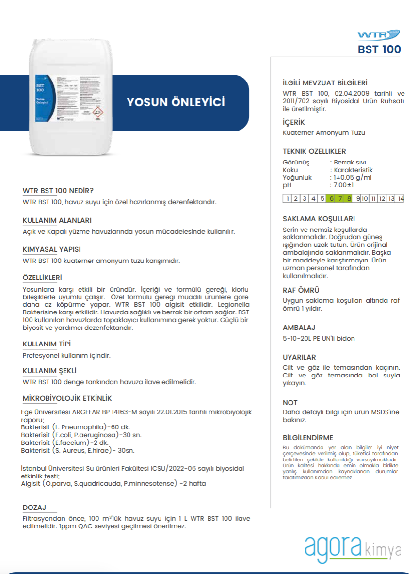 WTR BST 100 10L Yosun Önleyici