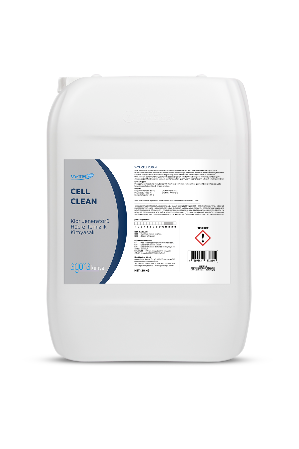 WTR CELL CLEAN - Klor Jeneratörü Hücre Temizleme Kimyasalı- 10 L