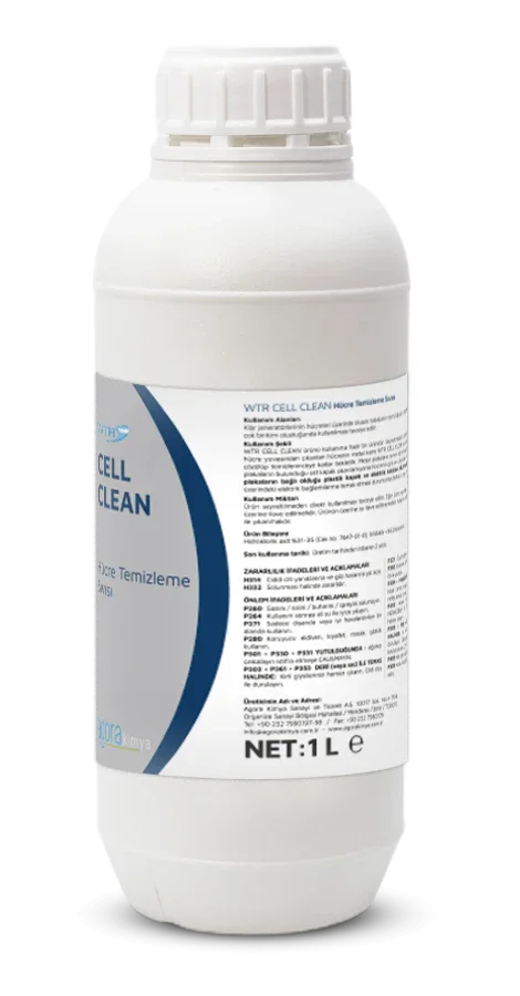 WTR Cell Clean 1 litrelik tuz klor jeneratörü hücre temizleyici kimyasal şişesi
