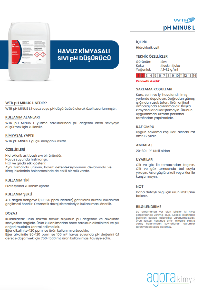 WTR pH MINUS L 25 KG- pH Düşürücü