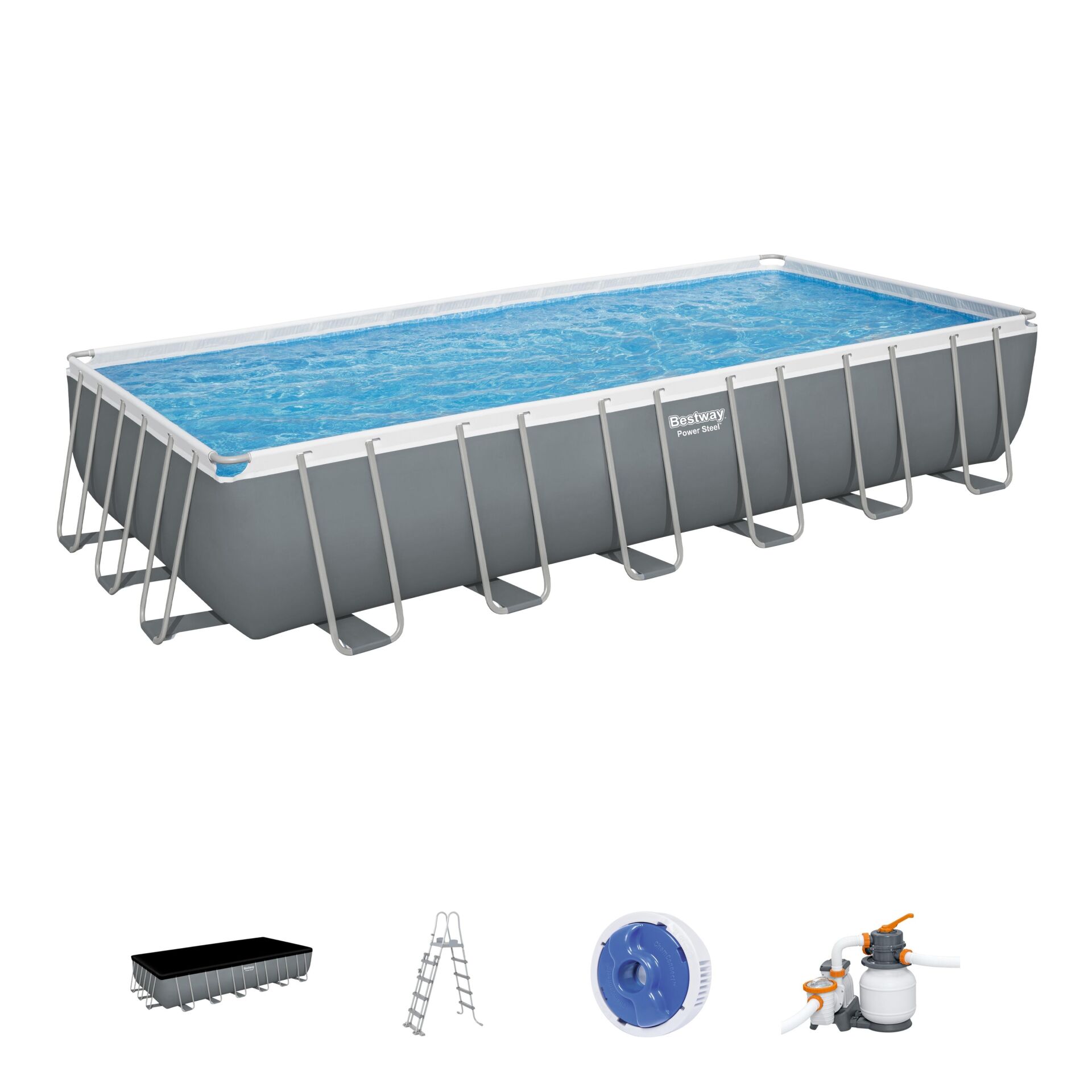 Bestway® 56475 Power Steel™ Prefabrik Yer Üstü Havuz Seti 7,32 m x 3,66 m x 1,32 m