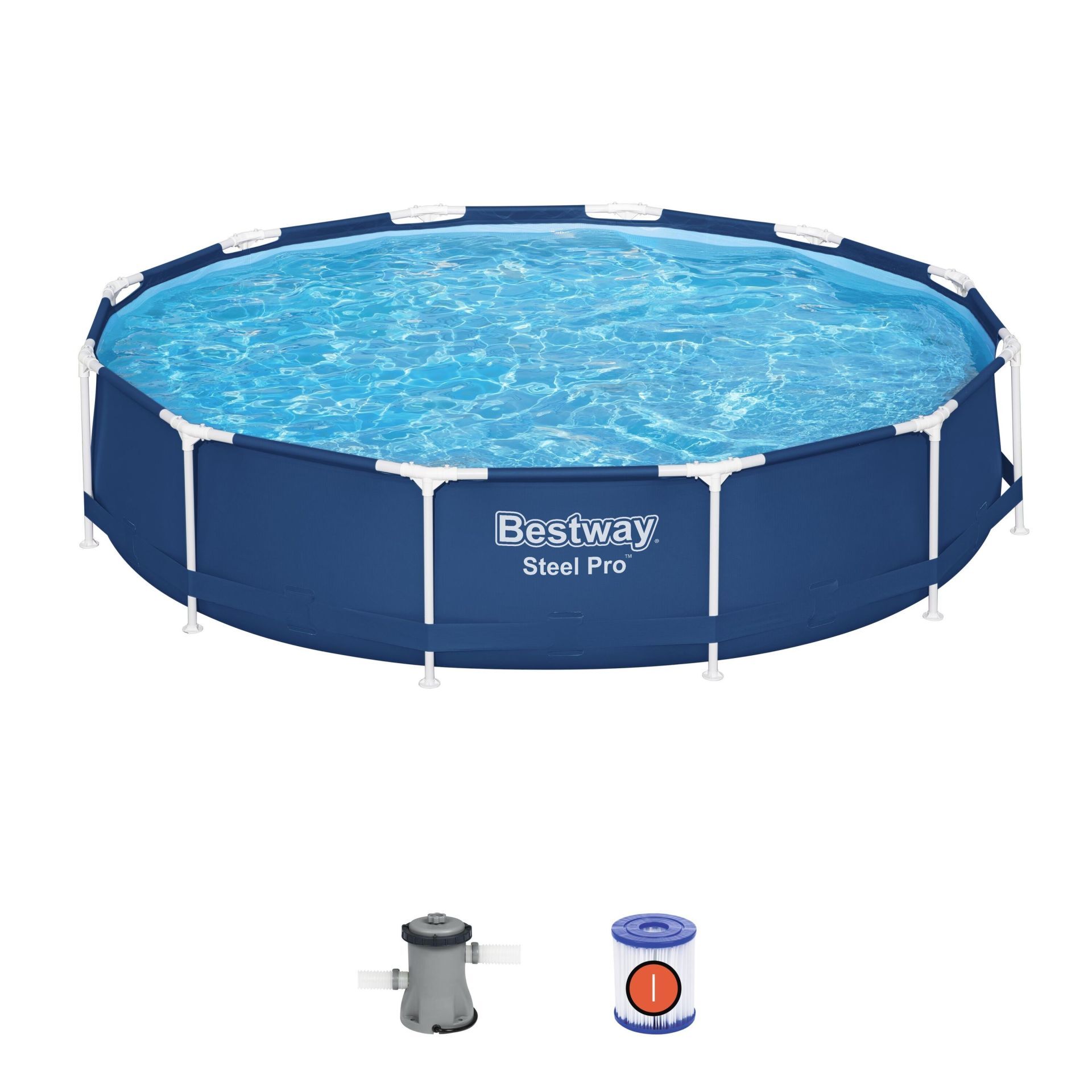 Bestway® 56681 Steel Pro® Prefabrik Yer Üstü Çember Havuz Seti 3,66 m x 76 cm