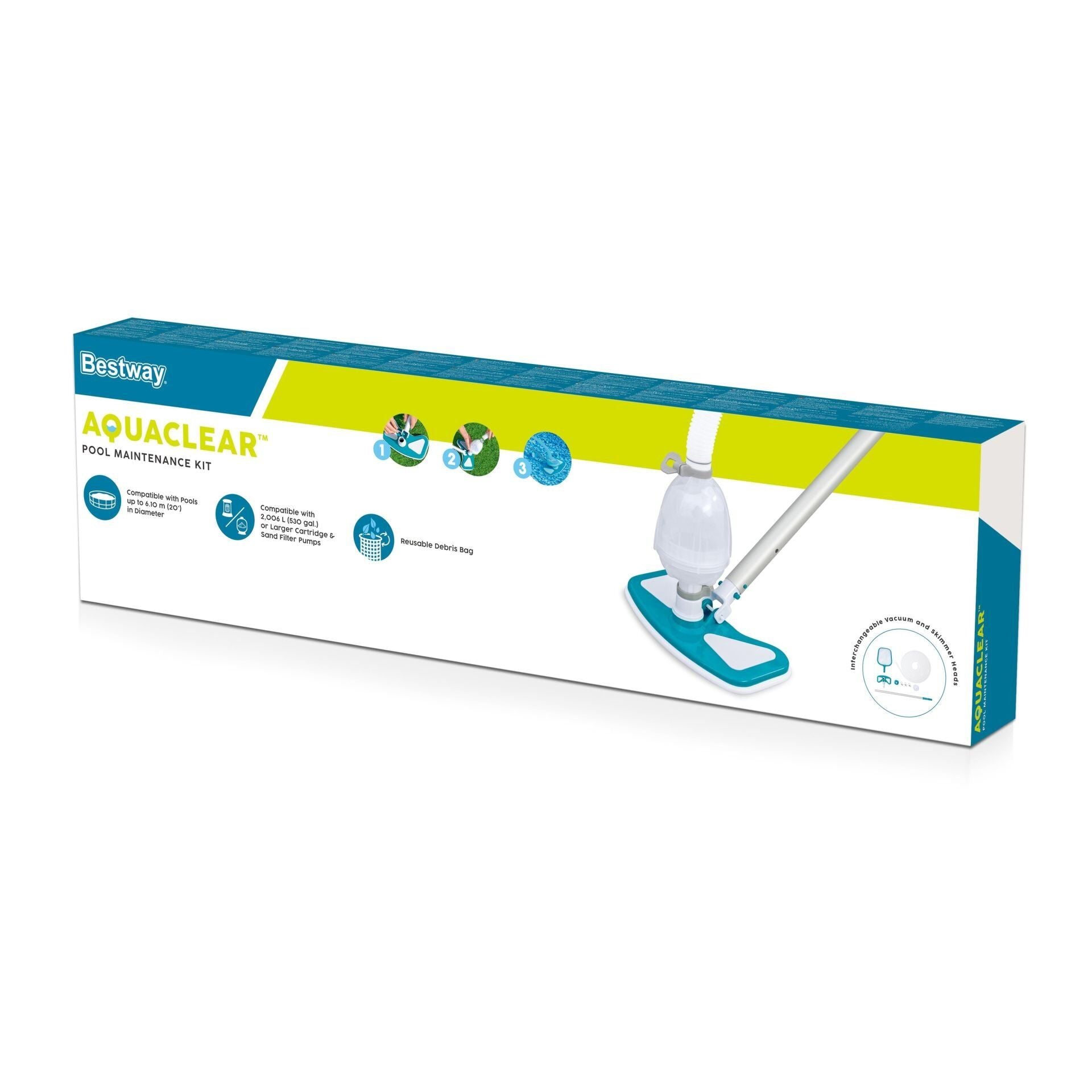 Bestway® 58234 AquaClean™ Havuz Bakım Seti - Vakum ve Süzgeç ile Birlikte