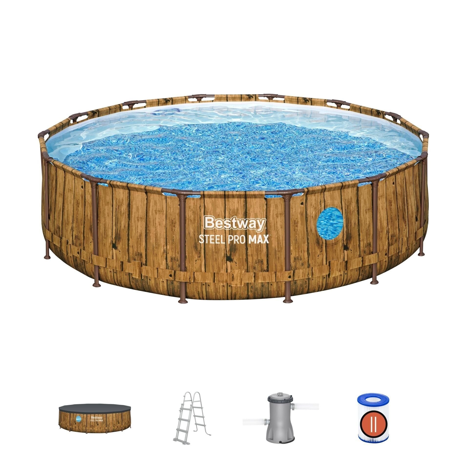 Bestway® Steel Pro MAX™ Splashview™  561JM Çember Yerüstü Havuz Seti 4,27 m x 1,07 m