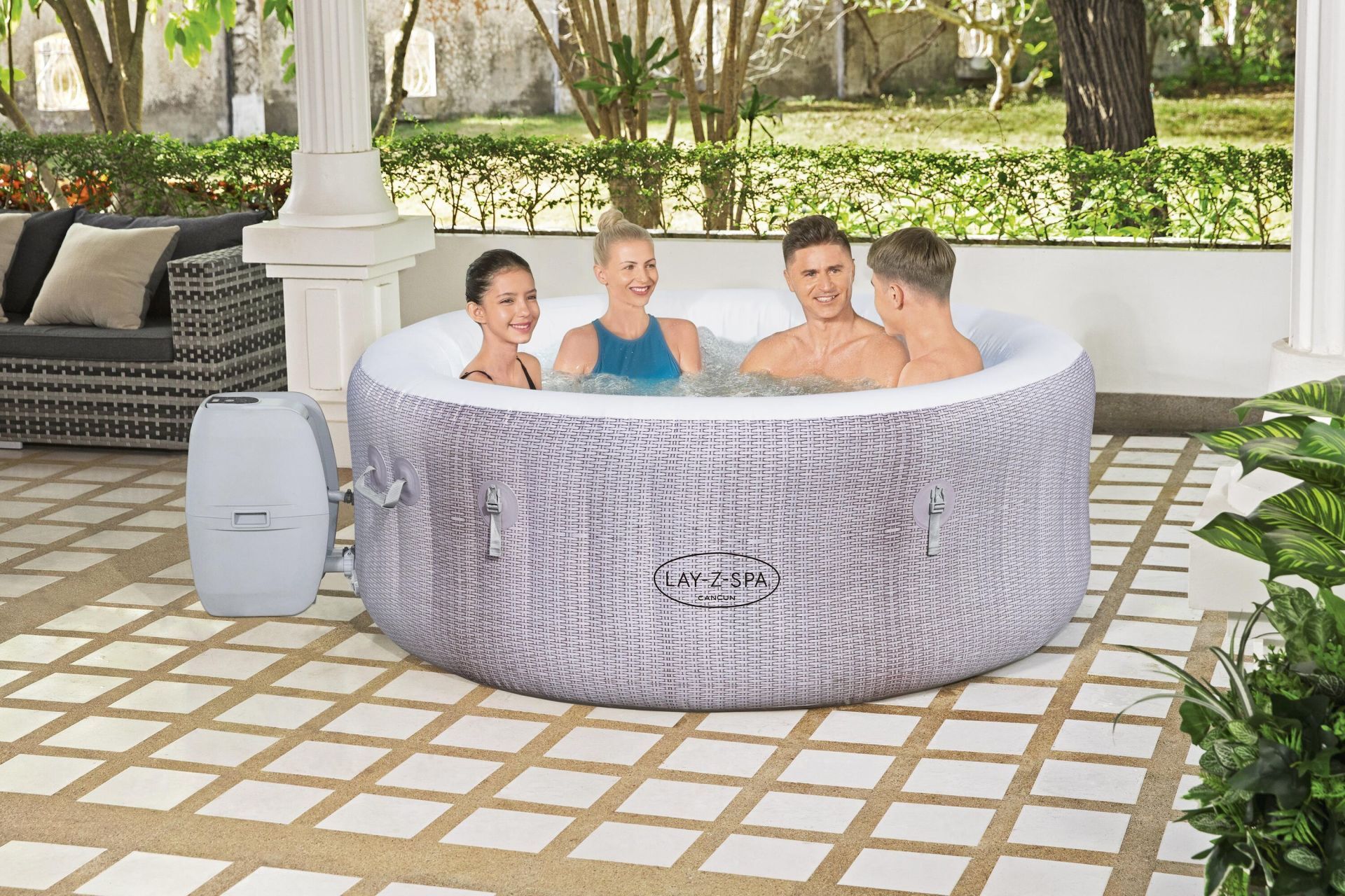 Lay-Z-Spa® 60003 Cancun Signature AirJet™ Şişme Spa Havuzu, 2-4 kişilik
