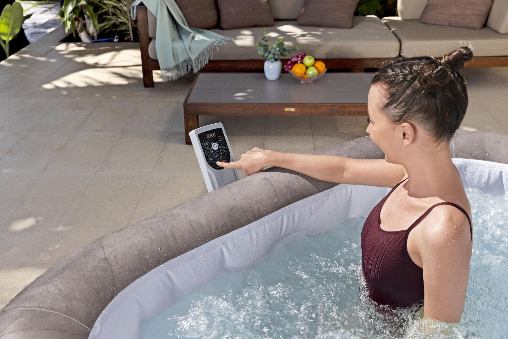 Lay-Z-Spa® 6001K Rome Smart AirJet™ Enerji Tasarruflu Şişme Spa Havuzu, Mobil Uygulama Kontrollü, 4-6 kişilik