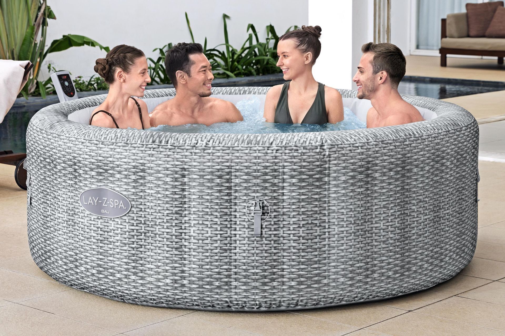 Lay-Z-Spa® Bali Smart AirJet™ 6001N Enerji Tasarruflu Şişme Spa Havuzu, Mobil Uygulama Kontrollü, 4-6 kişilik