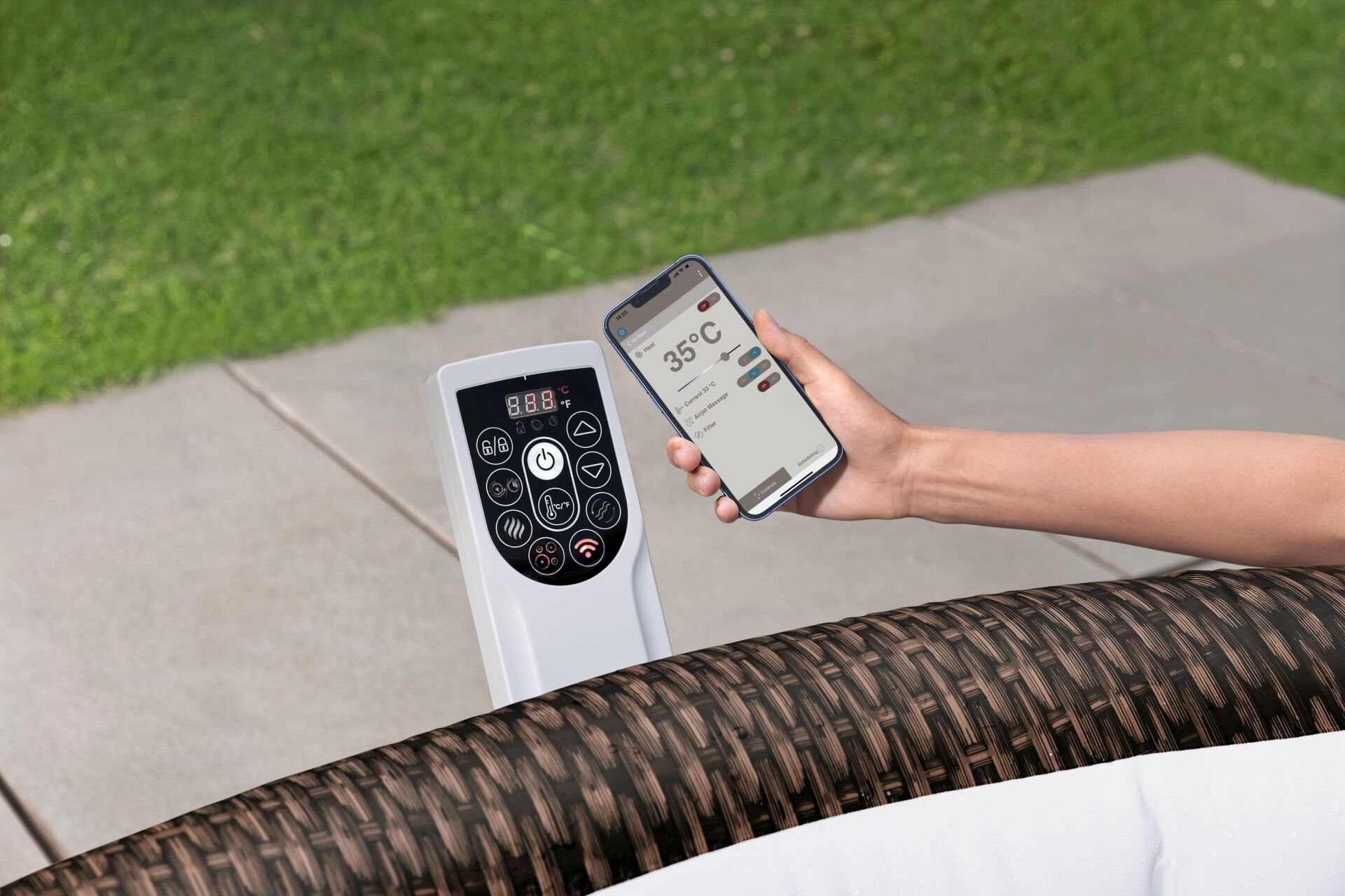 Lay-Z-Spa® Bali Smart AirJet™ 6001P Enerji Tasarruflu Şişme Spa Havuzu, Mobil Uygulama Kontrollü, 5-7 kişilik