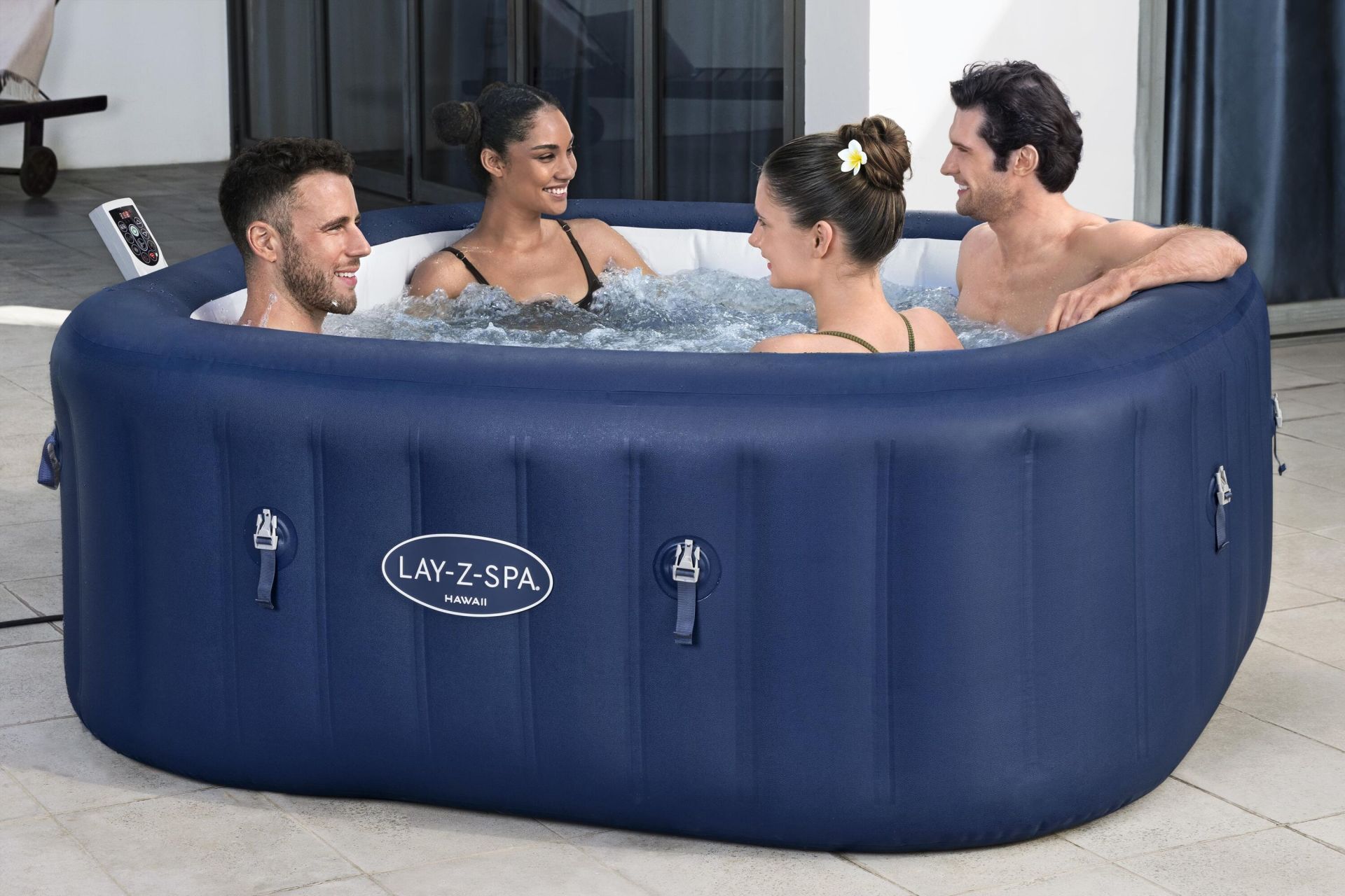 Lay-Z-Spa® Hawaii Smart AirJet™ 6001H Enerji Tasarruflu Şişme Spa Havuzu, Mobil Uygulama Kontrollü, 4-6 kişilik